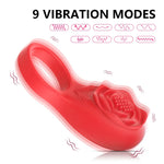 Arousique Silicone Rose Massager for Women Silicone Rose Massager Massager (Red)
